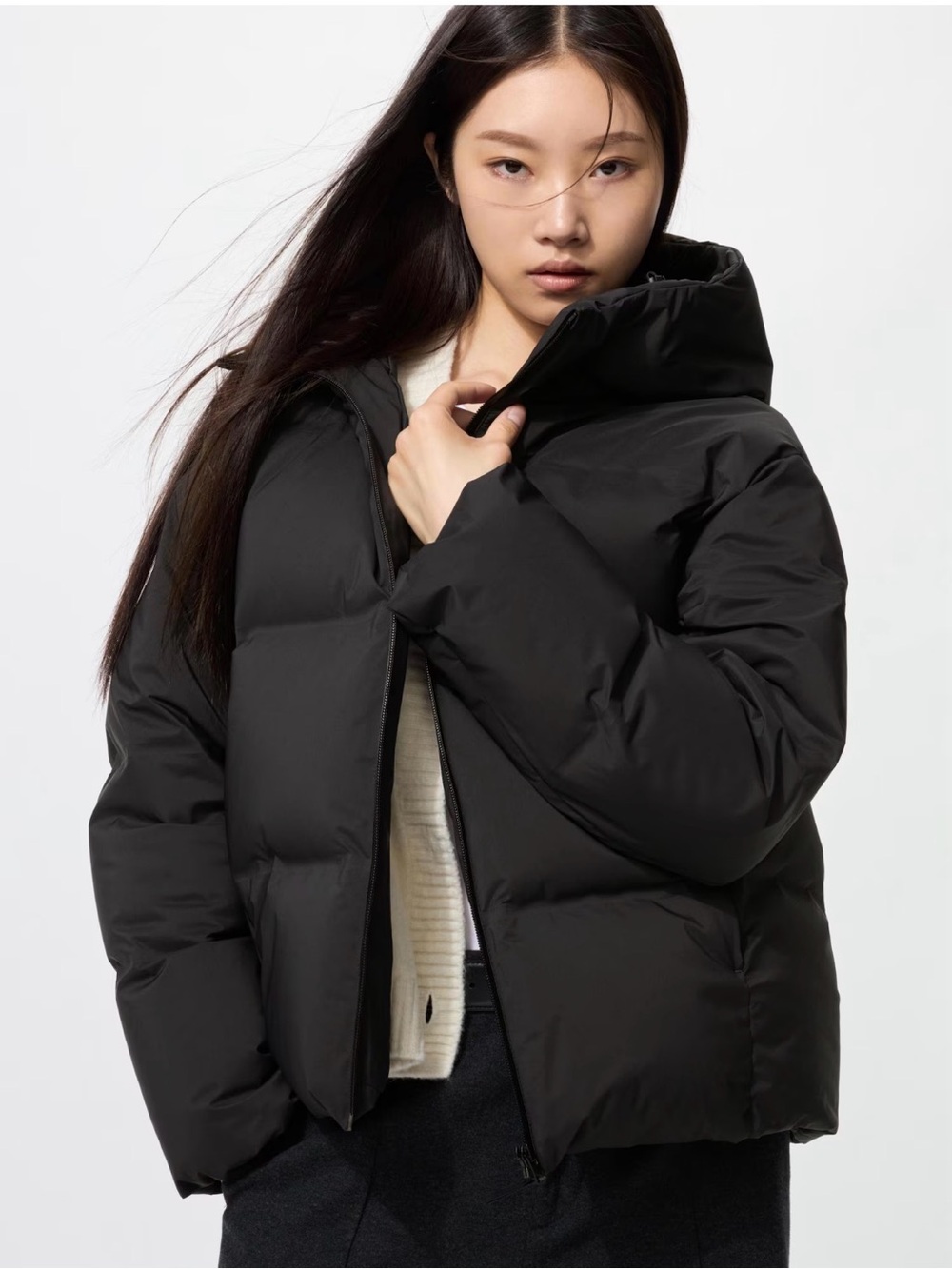Uniqlo Black Women's Short Puffer Jacket